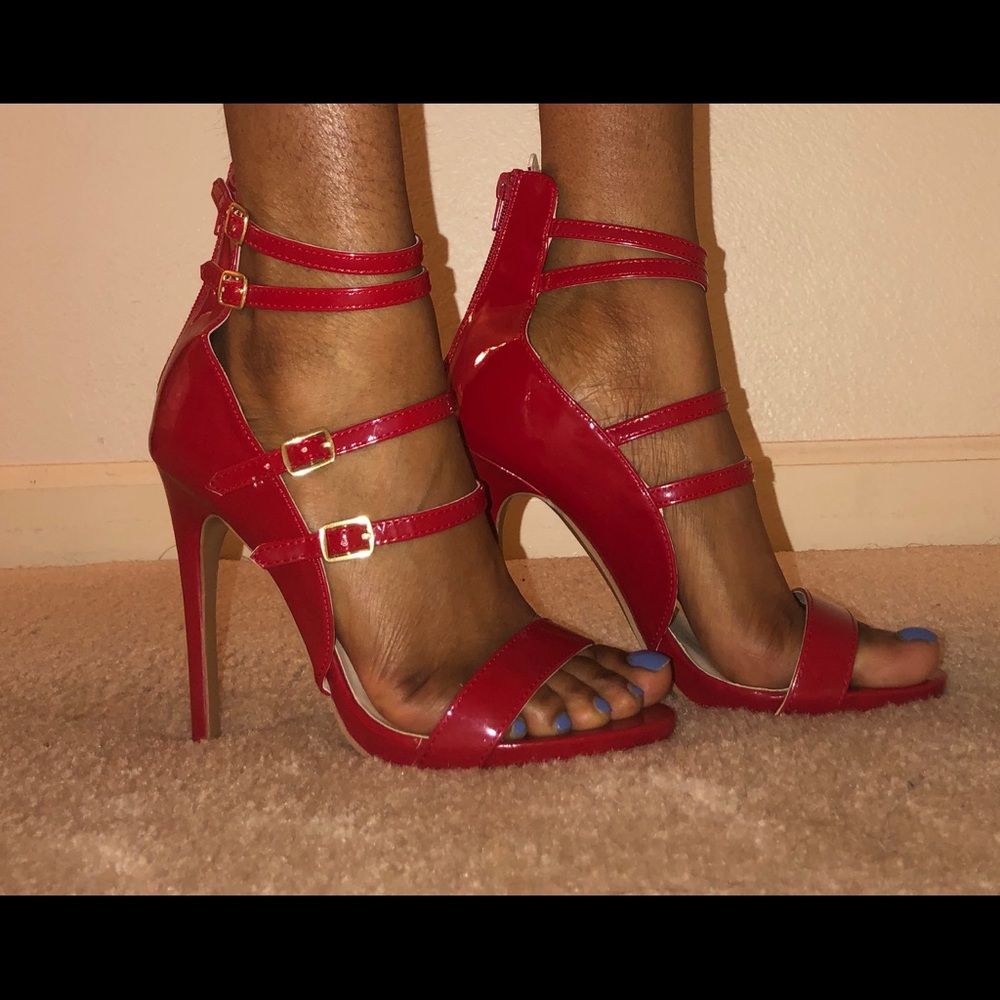 Red sandal heels